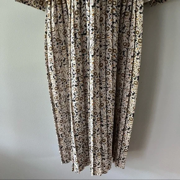 Vintage Breli Originals Button Down Cottage Floral Pleated Dress Size 16 - Picture 5 of 17